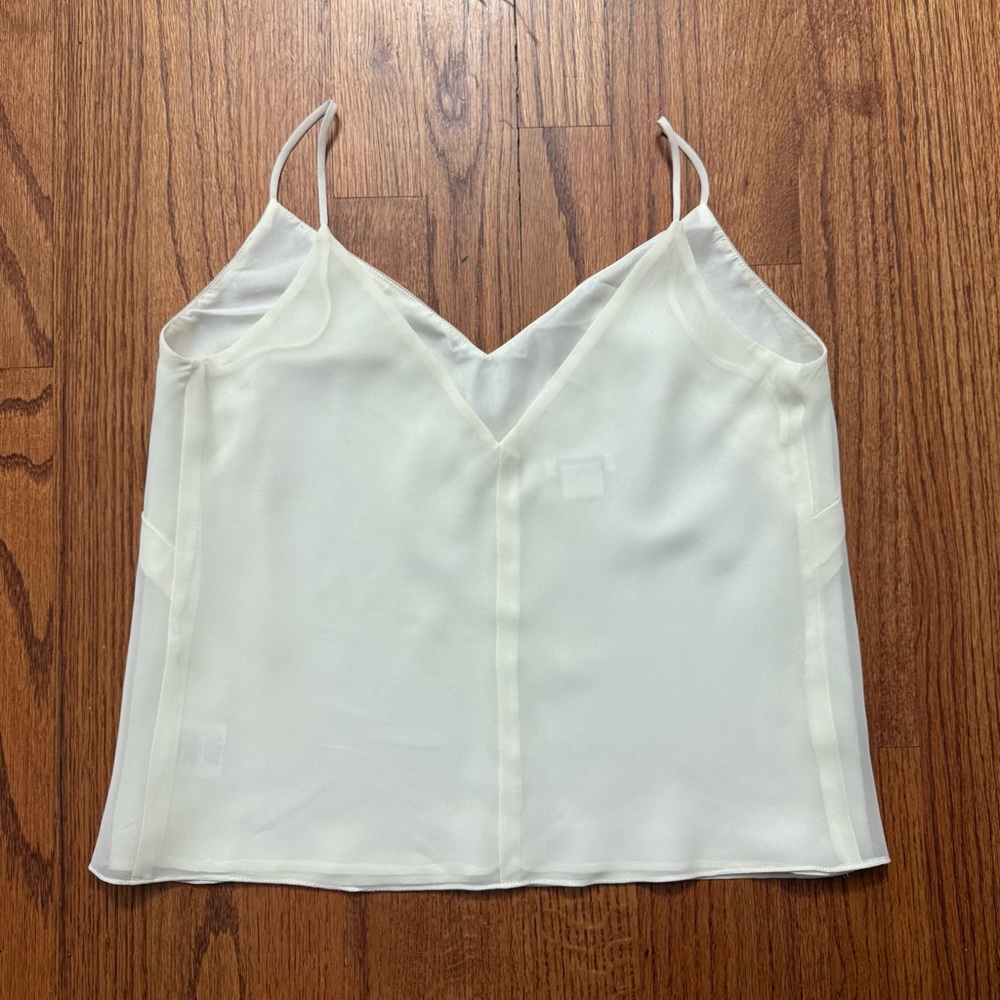 Jenny Yoo V neck strappy camisole top in white size 4 - Picture 9 of 13